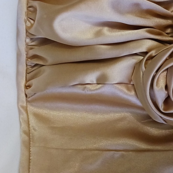 VINTAGE Jessica McClintock Gold Strapless Mini Dress, 80s Prom Queen, Size 4 - Picture 11 of 11